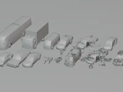 Vehicle Pack - 3D Low Poly for Game Asset Low-poly 3D model