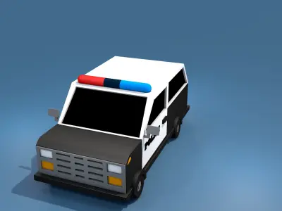 Cartoon-Police-Car Low-poly 3D model