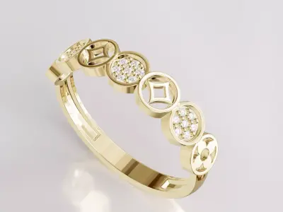 Jewelry Diamond Ring Model RG14 Free 3D print model