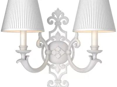 Brass Vintage Double Wall Light Sconce Cellini in Classic style 3D model