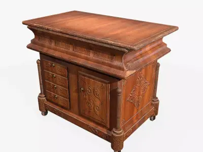 Antiquare small Commode Low-poly 3D model
