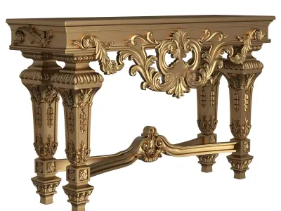 Classic Console Table 01 Low-poly 3D model