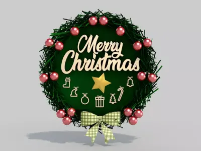 Christmas Wreath - Green 3D Model 3D model