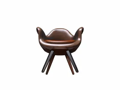 3d Render Eames Lounge Chair In Modern Design 3D model