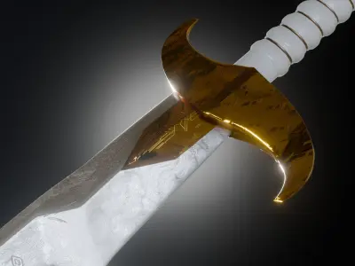 Fantasy Egyptian sword game asset 3D model