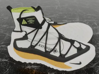 NIKE ACG TERRA ANTARKTIK SUMMIT CYBERPUNK WHITE 3D BOOTS Low-poly 3D model