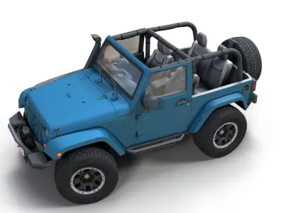 Jeep Wrangler Custom Low-poly 3D model