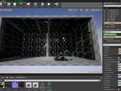 Animated Industrial Fan Low Poly Free low-poly 3D model