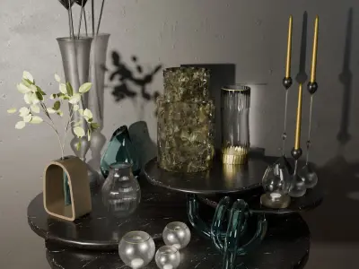 Archviz Decor Set 2 Basic Scene and Lighting 3D model