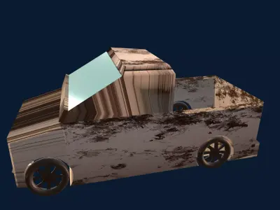 Game Ready Rusted Van Car Low-poly 3D model