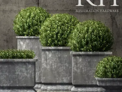 Restoration hardware estate zinc footed planters 3D model