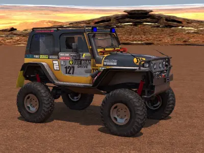 Jeep Wrangler Custom Off-Road Low-poly 3D model