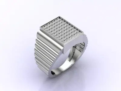 Print Ready STL 3DM  Gents Rings Diamond Men Ring  3D print model 134