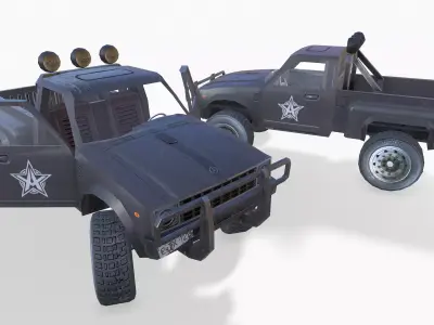 PickUp Black Low-poly 3D model