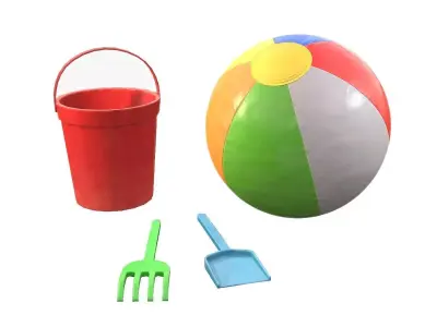 Beach Toys Low-poly 3D model