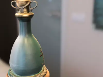 Vintage Marine Bottle with Anchor Emblem Low-poly 3D model