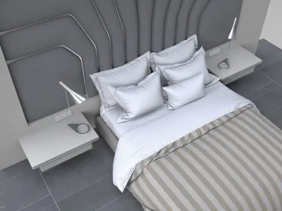 badroom 3d model modern bedroom 3D model