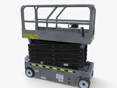 Animated Electric Scissor Lift v3 Low-poly 3D model