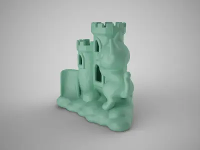Castle Cat Pen Holder 3D print model