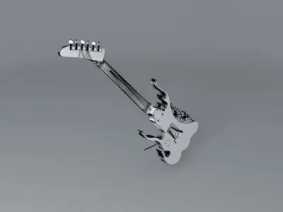 J Frog blue flame guitar Free 3D model