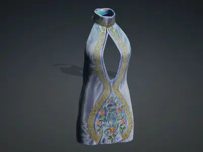 Floral dress PBR 4k Low-poly 3D model