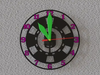 poker chips wall clock 3D print model