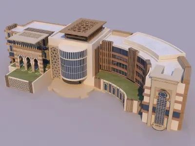 0171 - Islamic Facade Building 3D model