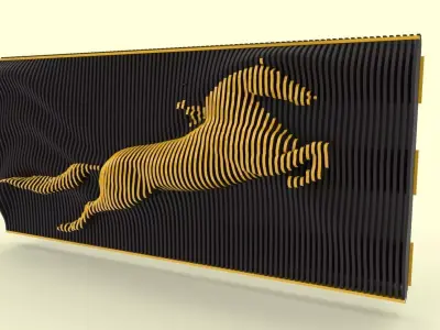 parametric horse wall art 8mm 3D print model