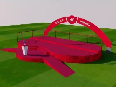 Winner sport podium Low-poly 3D model