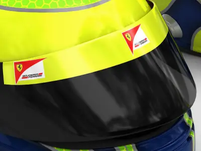 Helmet F1 2011 Felipe Massa 3D model
