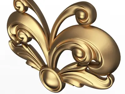 Carved Plaster Molding Decoration 014 Low-poly 3D model