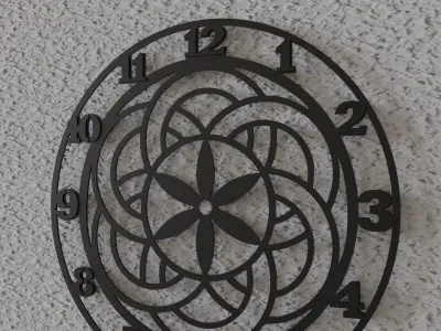 Mandala 6 wall clock 3D print model