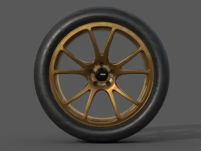 Konig Freeform 18x8 PCD 5x100 with Federal 595 RS 265 35 Low-poly 3D model