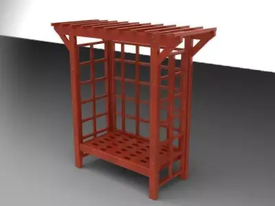 Arbor 3 wooden planter 3D model