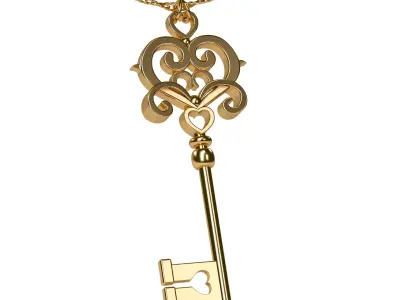 Old key pendant 3D print model