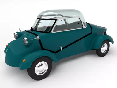 Small electric car style 50s 3D model