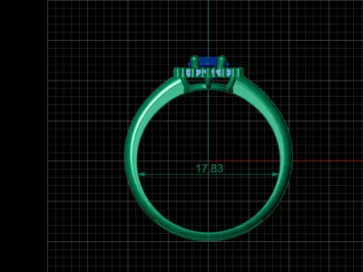 STL 3DM Print Ready Women Diamond Ring Lightweight Printable  3D print model 2