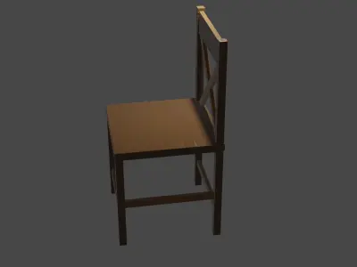 Simple Chair Low-poly 3D model