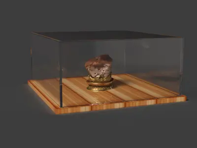 Chinese meat shaped stone figure  Low-poly 3D model