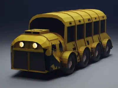Low Poly Bus thomas tank engine 3D model