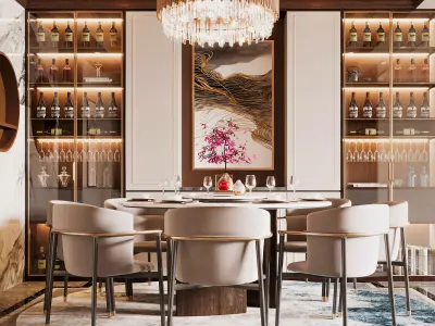 Modern Chinese family restaurant 3D model