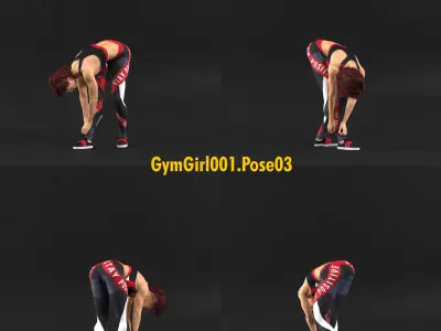 GymGirl in 14 Posed Ready Models 3D model