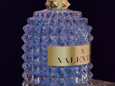 Valentino perfime lavender 3D model product for Advertising 3D model