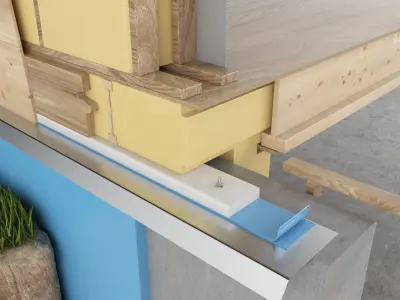 House Wall Cross Section Insulation 3D model