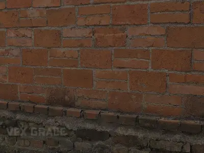 Red Brick Wall 008 3D model
