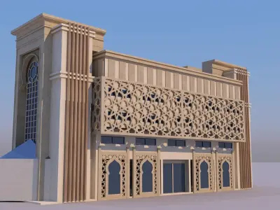0167 - Islamic Facade Building 3D model