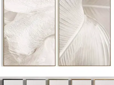 Plaster Two Photo Frame 417 Low-poly 3D model