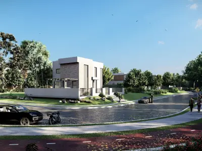 Suburban Modern Villa  3D model