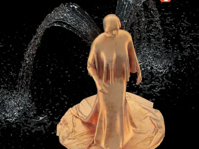 Angel fountain 3D model