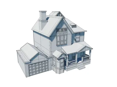 Small Town America Buildings Collection Low-poly 3D model